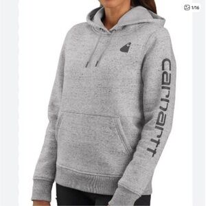 Carhartt Women's Relaxed Fit Heather Gray Sweatshirt Hoodie